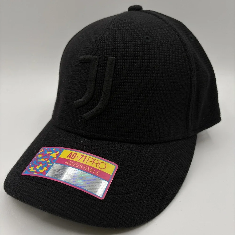 Juventus Hat Fan Ink Cap Strap Back One Size Black Soccer Football Official NEW